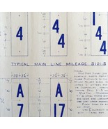 1972 Railroad Bangor Aroostook Mile Post Signs Blueprint K9 Trains DWDD12 - $101.24