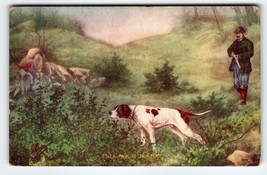 Hunter Pointer Hunting Dog Postcard Rustic Woods Antique Ser 5517 Vintag... - $17.81