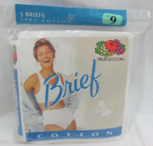 Vintage 1999 Fruit Of The Loom Women&#39;s Briefs 3 Pack Size 9 100% Cotton - £11.58 GBP