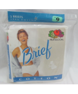 Vintage 1999 Fruit Of The Loom Women&#39;s Briefs 3 Pack Size 9 100% Cotton - £11.41 GBP