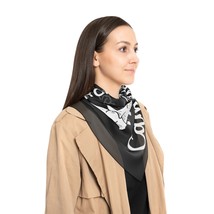 Stunning Black &amp; White Campfire Vector Graphic Poly Voile Chiffon Scarf - £19.76 GBP+