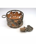 Vintage Neiman Marcus Wine Bottle Holder And Stopper Set Grape Design in... - $54.69 CAD