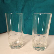 Set of 2 Highball Glasses Vintage Heavy Starburst Petal Cut Glass Tumb1er - £7.46 GBP