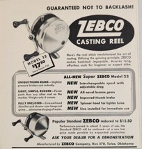 1954 Print Ad Zebco Super Model 22 Casting Fishing Reels Tulsa,Oklahoma - £12.39 GBP