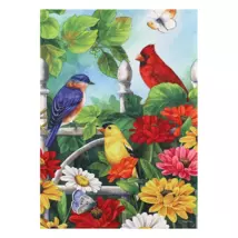 Jewels of Summer Birds Garden Flag- 2 Sided Message, 12.5&quot; x 18&quot; - £15.95 GBP