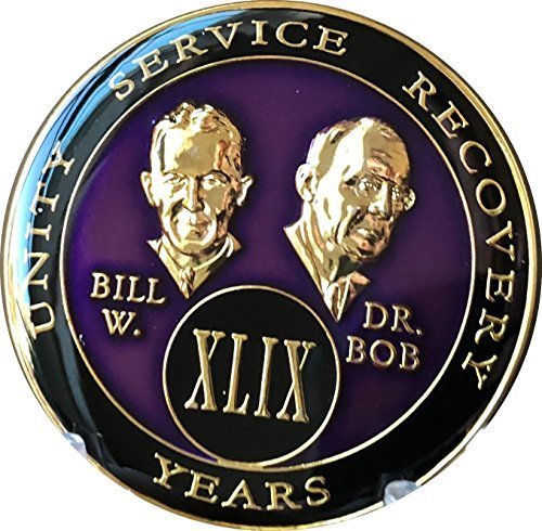 49 year AA Medallion Purple Tri-Plate Founders Bill & Bob Chip XLIX