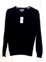 CLUB ROOM MEN&#39;S V-NECK LS PULLOVER -L-SWEATER-100% COTTON-NWT-$50 ORIG - £16.22 GBP