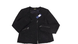 REBECCA MINKOFF Womens Couture Sigrid Tweed Jacket Black Glitz Size 6 New  $428 - $235.60