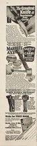 1929 Print Ad Marble&#39;s Axes, Sportsman Knives Marble Arms Gladstone,Michigan - £11.26 GBP