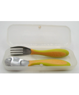 NUK 2 Piece Fork Spoon Set Lunchbox Travel Case Stainless Steel Kids Tod... - $13.52