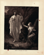 1890 Antique Engraving Print Jesus Appears to Mary Story Of Jesus 8 X 10  - £48.29 GBP