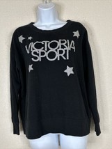 Victoria Sport Womens Size S Black Glitter Logo Crew Sweatshirt Long Sleeve - £9.09 GBP