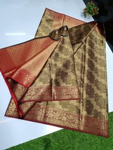 Premium Kanjivaram Look Zari Silk Saree,  Zari Weaving Saree, Wedding Saree, Gif - £59.91 GBP