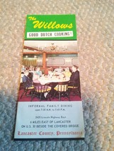VTG The Willows Brochure Lancaster Pennsylvania Amish Farm Dutch Cooking MenuHom - £11.98 GBP