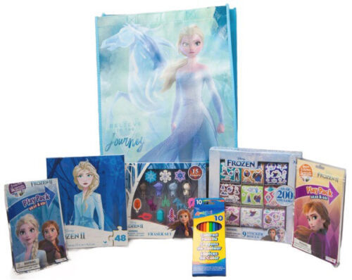 Disney Frozen 48 PC Puzzle Coloring Books Pencils Erasers 200+ Stickers Tote Bag - $21.99