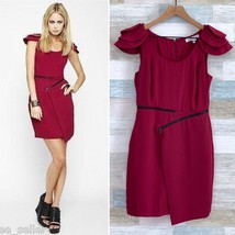 BCBGenerations Crepe Zippered Cocktail Dress Raspberry Wine Party Club W... - £23.25 GBP