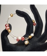 Magenta, Gold, White Freshwater Pearl Bracelet - $20.00