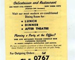 400 Delicatessen &amp; Restaurant Menu West 57th Street New York City 1960&#39;s - $34.61