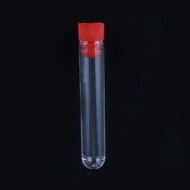 Transparent Round Bottom Vial Container  Hard Plastic Test Tube with Plu... - $5.99