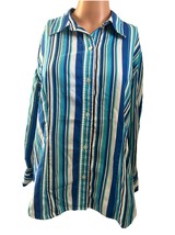 Jones New York Striped Button-Down Collared Top - $129.60 MXN
