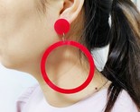 D black round circle drop earring for women acrylic geometric fashion simple large thumb155 crop