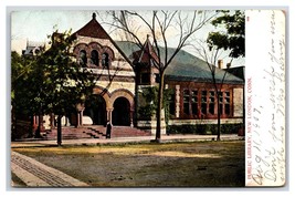 Publici Biblioteca Costruzione Nuovo Londra Connecticut CT 1907 Udb Postcard R15 - £2.37 GBP