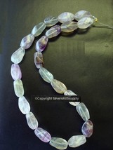 17mm Natural tri-color Fluorite hand cut oval twist jewelry beads 15&quot; St SB036 - £7.74 GBP