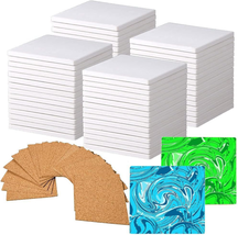 Strong Packaging! 60 PCS Square Unglazed Ceramic Tiles for Crafts Coasters with  - £32.34 GBP