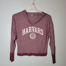 Harvard University Womens Shirt Medium Hooded Long Sleeve Lightweight Maroon - £11.15 GBP