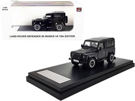 Land Rover Defender 90 Works V8 Black Metallic &quot;70th Edition&quot; 1/64 Dieca... - £18.35 GBP