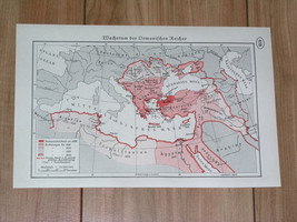 1938 Vintage Historical Map Of Ottoman Empire / Turkey In Europe Balkans Asia - £23.20 GBP