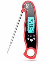 Waterproof Grill Meat Thermometer for Cooking 2s Instant Read Digital Meat (Red) - £14.00 GBP