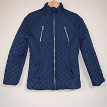 Navy Blue Jacket Girl’s 10-12 Lightweight Quilted Fall Winter Coat Prepp... - £21.65 GBP