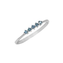 1/10 Ct Diamond 14K White Gold Plated Five Stone Stackable Wedding Band Ring - £29.33 GBP