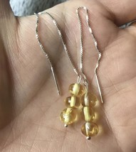 Tional original amber earrings for women baltic amber bead 10cm long tassel diy jewelry thumb200