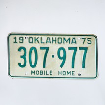 1975 United States Oklahoma Base Mobile Home License Plate 307-977 - $18.80