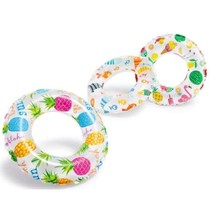 Intex Lively Print Swim Rings, Pack of 3, Assorted Swim Tubes for Pool, River or - £21.73 GBP