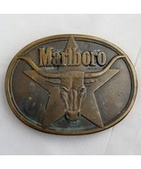 Vintage Belt Buckle 1987 Solid Brass Marlboro Longhorn USA Philip Morris... - £47.48 GBP