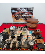 Vintage Camera Collection – 7 Cameras + Polaroid, Leather Cases, Poster ... - $89.95