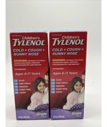 (2) Children&#39;s Tylenol Grape Flavor Cold + Flu Cough Runny Nose Liquid 4... - $6.29