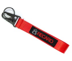 BRAND New JDM Recaro Red Racing Keychain Metal key Ring Hook Strap Lanyard Unive - £7.92 GBP