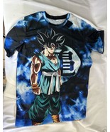Dragon Ball Z Goku Youth Large Graphic T Crew Neck Tee Cool Blue - £14.84 GBP