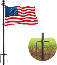 Black Flag Poles for outside in Ground - 8FT Flag Pole for House with 2 ... - £23.12 GBP