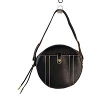 Simply Noelle Round Vegan Leather Black Top Handle / Shoulder Bag Zippered  - $17.81