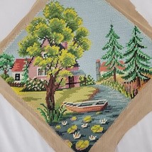 Summer Floral Needlepoint Finished Boat Cottage Core Nautical Country Bl... - $28.95