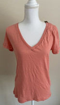 NEW JCrew Women’s Vintage Cotton V-Neck T-Shirt Size Small Coral NWT - £18.74 GBP