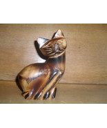 Hand Carved Wooden Cat - £2.39 GBP