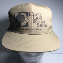 Vintage Clark Lion And Tiger Show Snap Back Tan Trucker McKinley Texas - £9.76 GBP