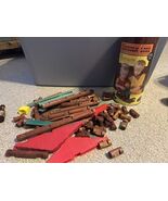 Vintage Playskool Lincoln Logs Set No 890 w/ Canister Wood Pieces Lot - €25,45 EUR