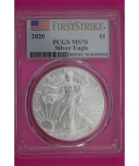 2020 MS 70 Silver Eagle Coin 1 OZ .999 PCGS Certified Graded Authentic S... - $1,349.08 MXN